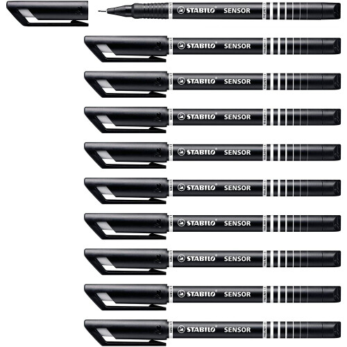 Fineliner - STABILO SENSOR F Box of 10 Black