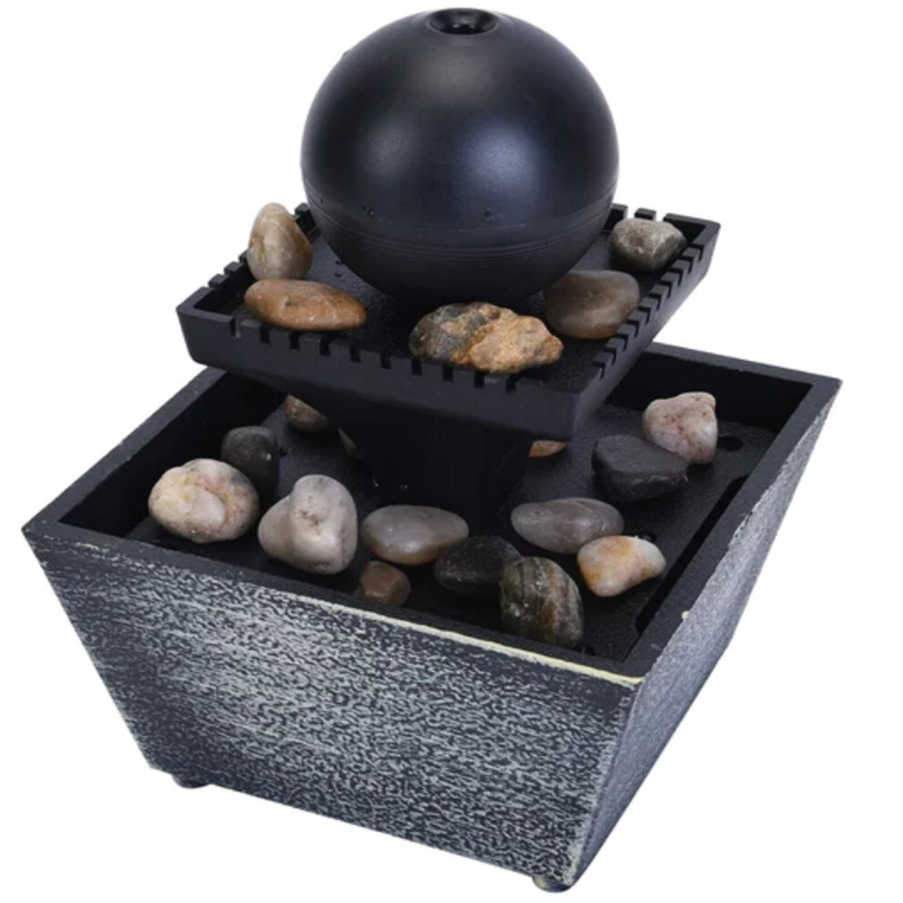 Desktop Water Feature Indoor Fountain 4 LED Round Ball