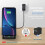 For Apple iPhone 8 Wireless Black Qi Charger Desktop Stand + Qi Receiver USB 2