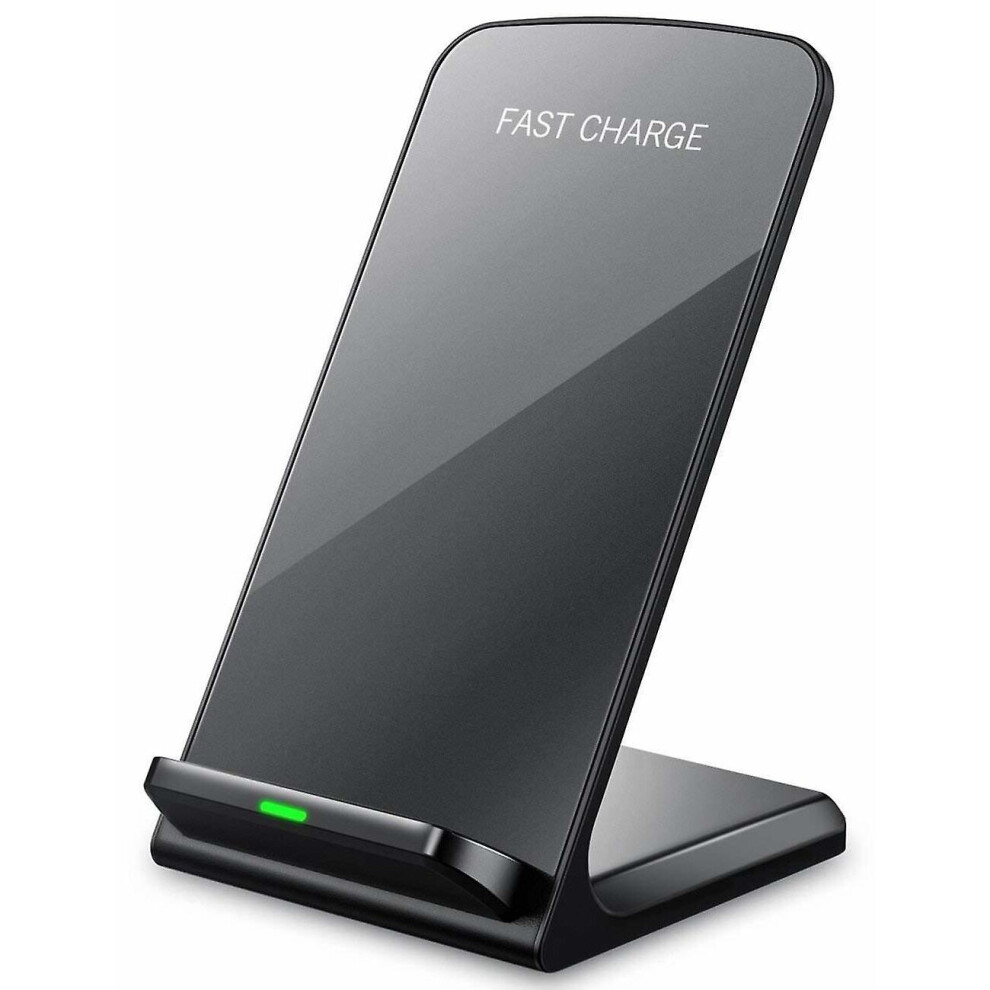 For Apple iPhone 8 Wireless Black Qi Charger Desktop Stand + Qi Receiver Micro USB