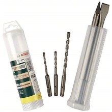 Juego de 5 piezas Bosch: 2 cinceles y 3 brocas para taladro percutor SDS plus