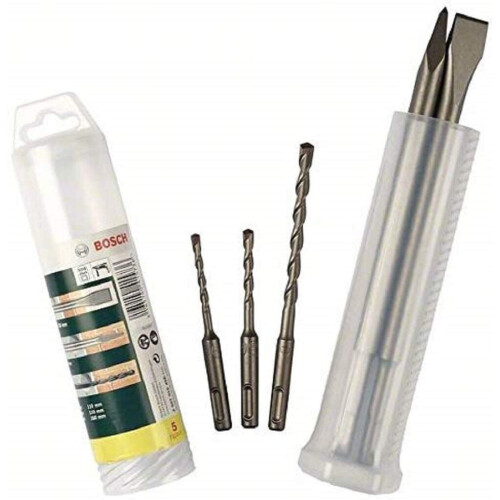 Bosch Set di 5 pezzi Bosch - 2 scalpelli e 3 punte per perforatore SDS plus