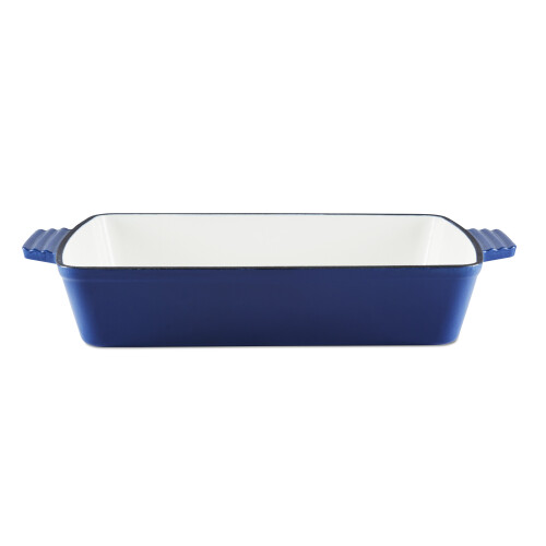 Tower Barbary Oak BO800258BLU 39cm Cast Iron Roaster Rectangle -Limoges Blue