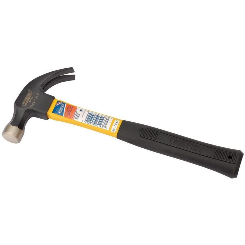 Draper 62163 16OZ / 450gm Fibreglass Shaft Claw Hammer