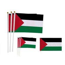 (100Pcs) Palestine Hand Flag - Car Window Flags - Free Gaza Palestinian Freedom 8.3*5.5in