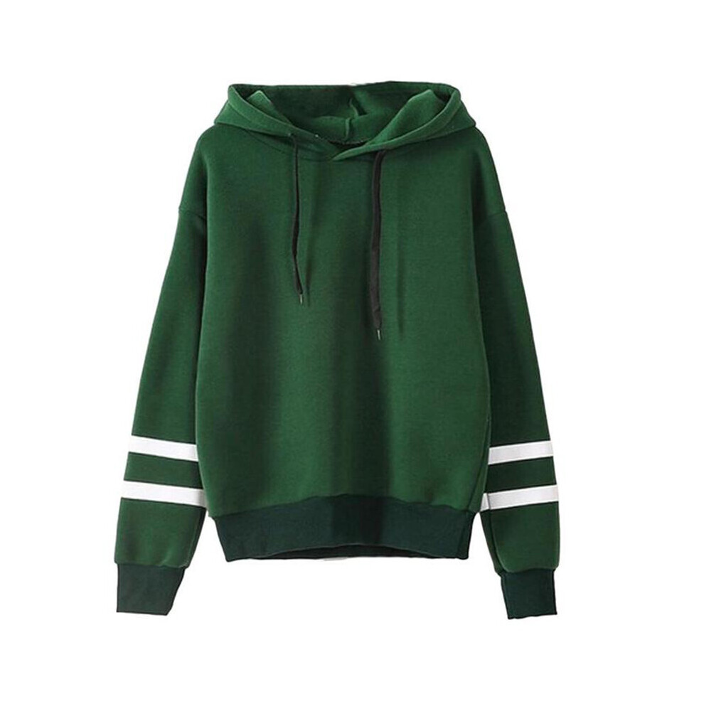 (Green, 2XL) Women Autumn Winter Loose Long Sleeves Hoodies Warm Hooded Pullovers