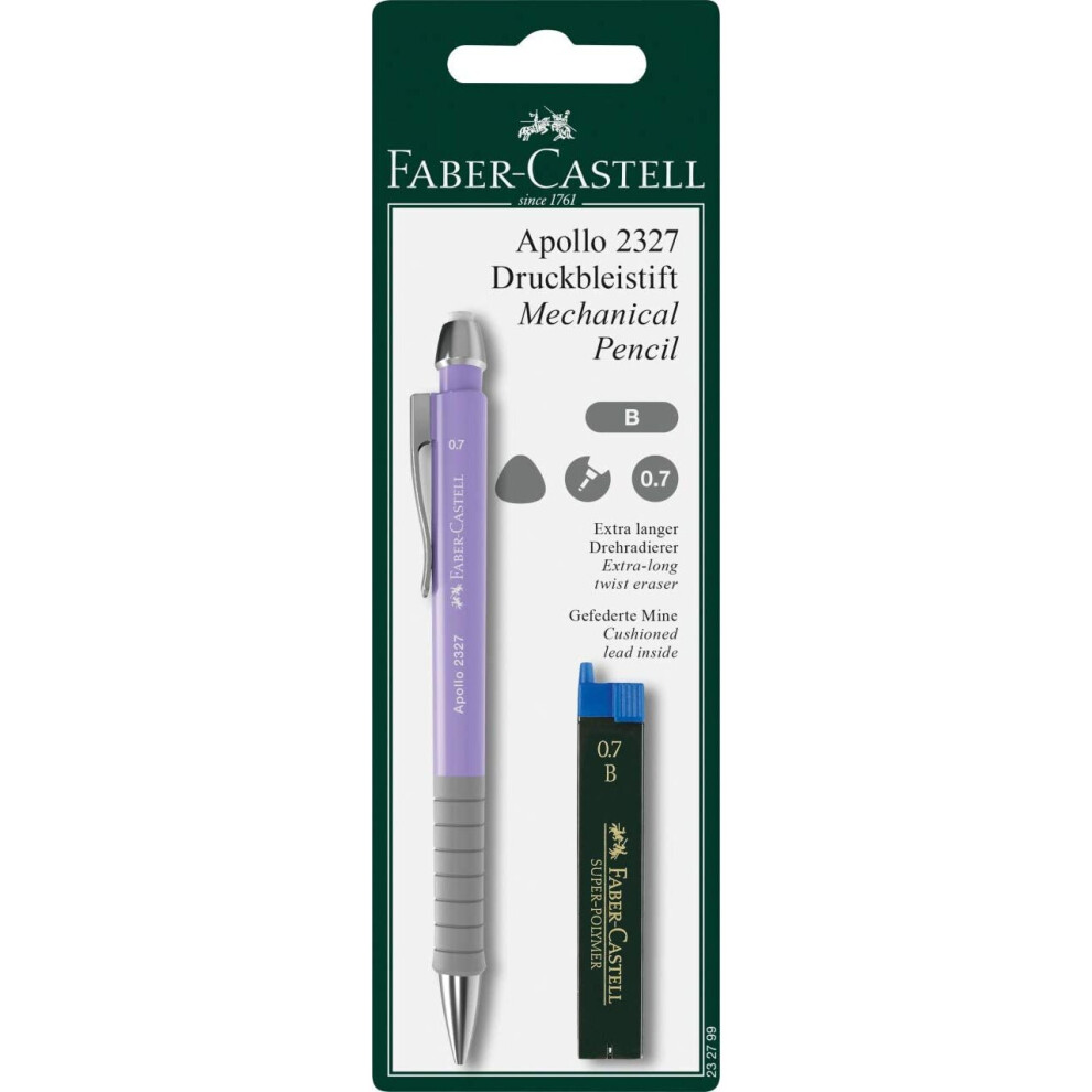 Faber-Castell Apollo 0.7mm Mechanical Pencil + B Leads - Assorted Colours