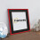 (Red With Ivory Mount, 5x5" Pic (7x7" Frame)) Square Size Thin Matt Red Picture Frame Wall Art Frames Flat Wooden Effect Poster Frame 8