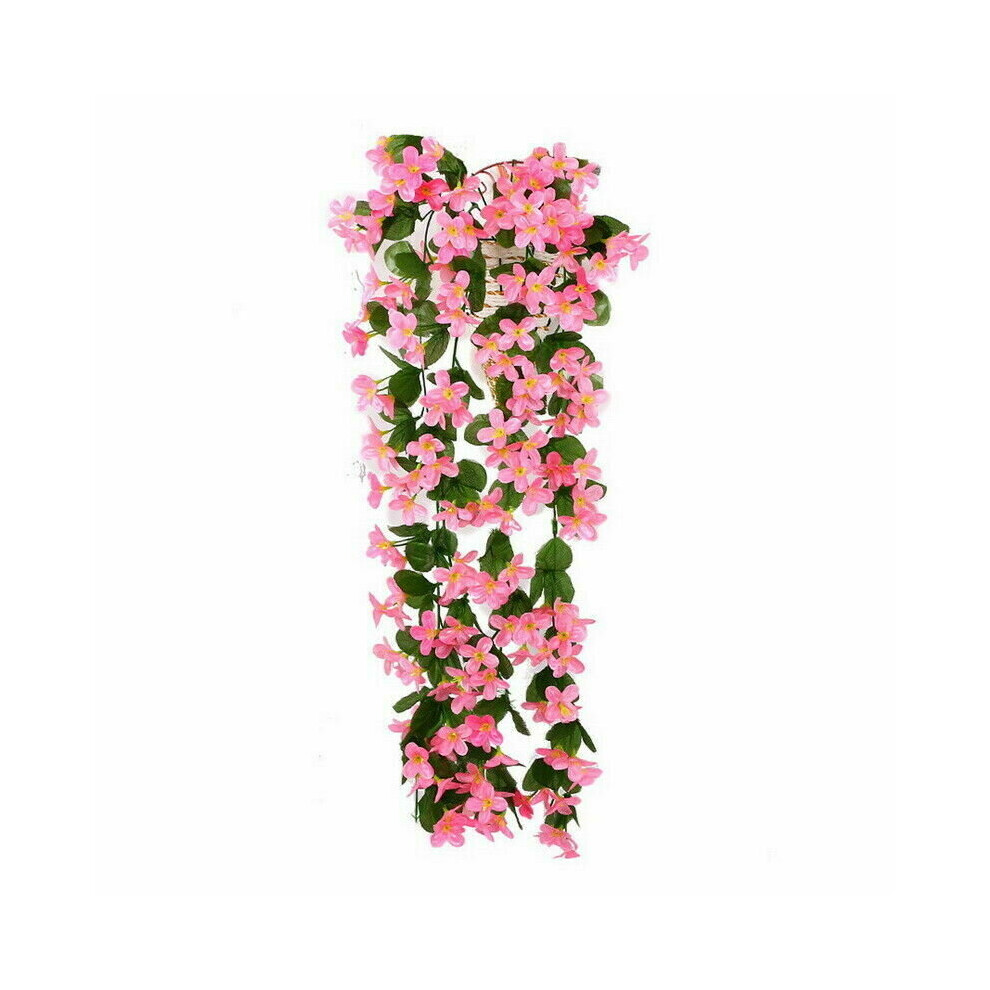 (Pink) Artificial Fake Hanging Flowers Vine Plant Home Garden Decoration Indoor Outdoor