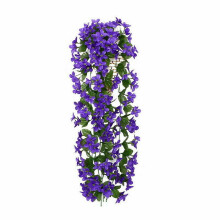(Purple) Artificial Fake Hanging Flowers Vine Plant Home Garden Decoration Indoor Outdoor
