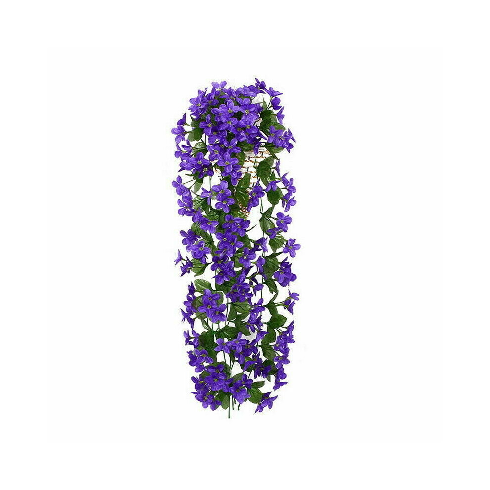 (Purple) Artificial Fake Hanging Flowers Vine Plant Home Garden Decoration Indoor Outdoor