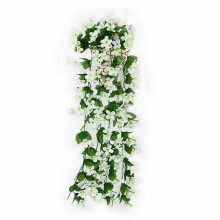(White) Artificial Fake Hanging Flowers Vine Plant Home Garden Decoration Indoor Outdoor