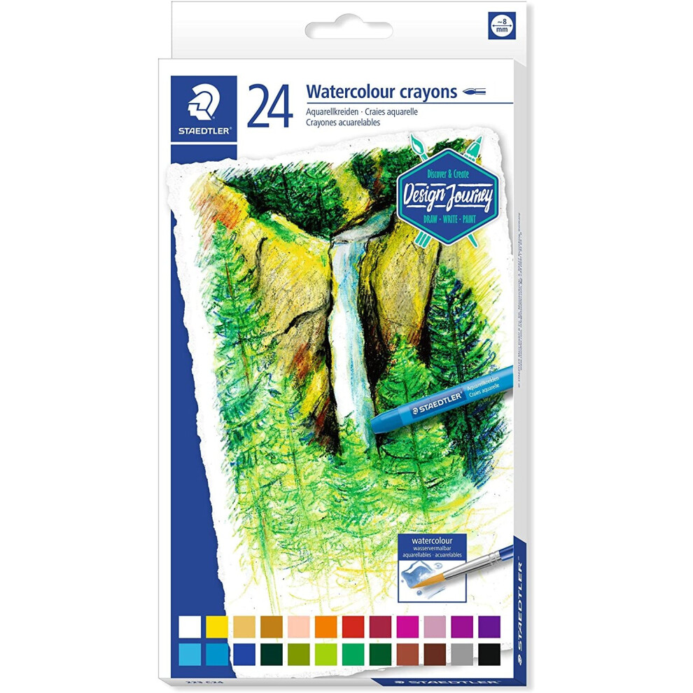 STAEDTLER 223 C24 Watercolour Karat Aquarell Crayons - Multi-Colour (Pack of 24)