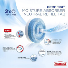 UniBond AERO 360 pohlcovač vlhkosti Neutrálna náplň, ultraabsorpčná a pachovo neutrálna, pre odvlhčovač AERO 360, pohlcovač kondenzátu,