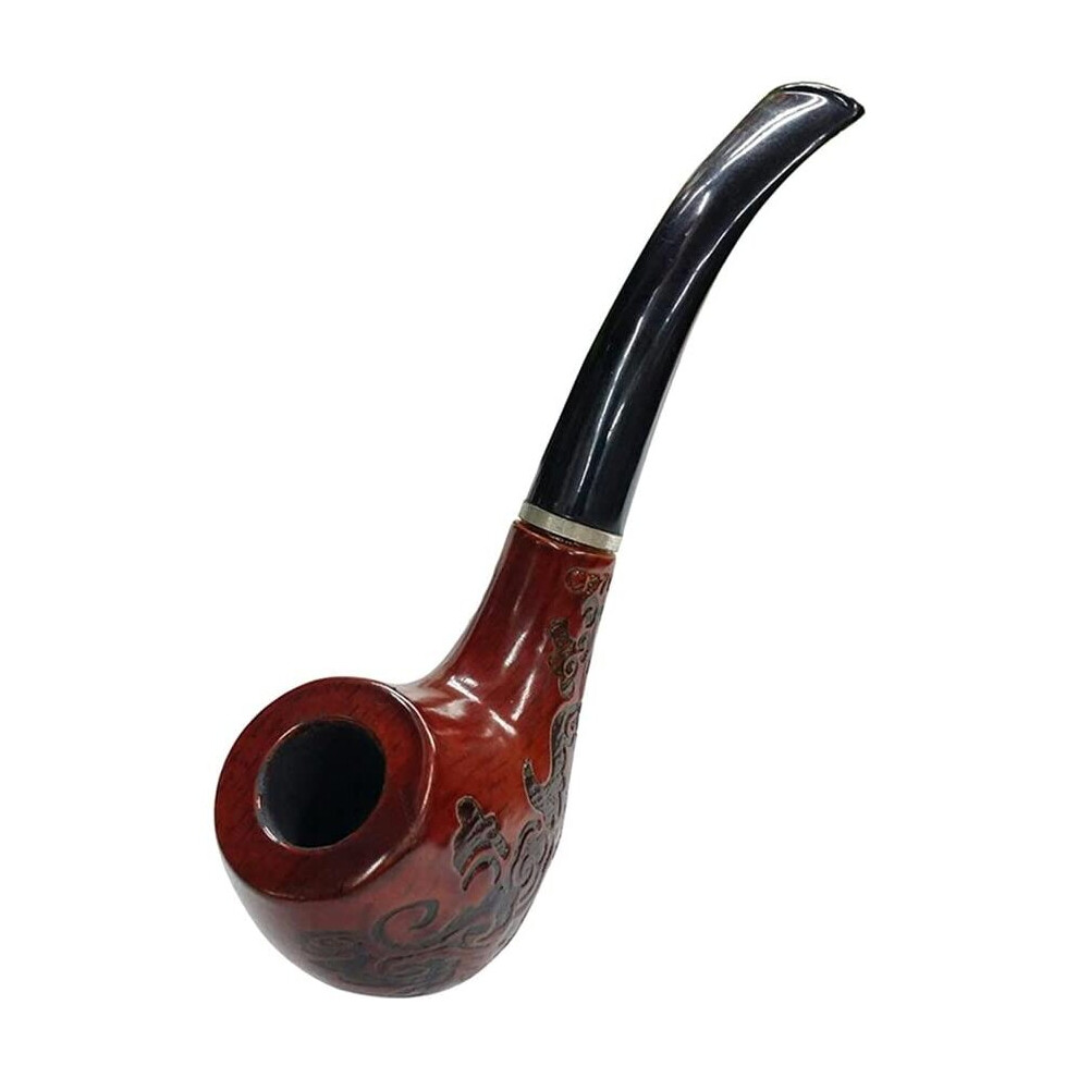 Risingmed Wooden Smoking Pipe,Enchase Figuratus Smoking Wooden Pipe Tobacco Cigarettes Cigar Pipes For Durable New Gift