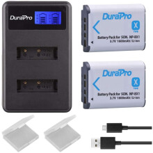 DuraPro 2Packs NP-BX1 NP BX1 NPBX1 Battery + LCD Dual USB Charger for Sony DSC-RX100 DSC-WX500 IV HX300 WX300 HDR-AS15 X3000R MV1 AS30V HDR-AS300