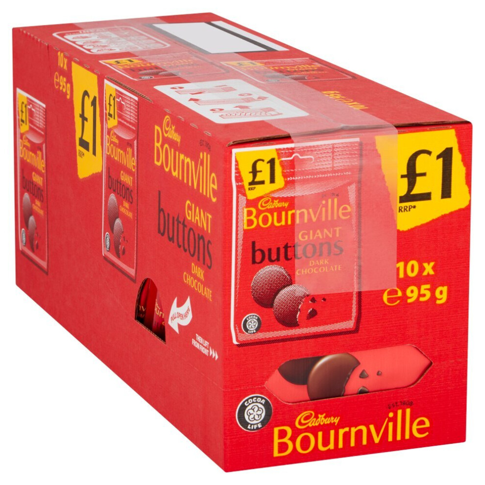 Cadbury Bournville Giant Buttons Dark Chocolate Bar 1 95g