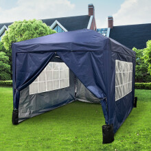 (Navy Blue) GardenKraft 3m x 3m Pop-Up Gazebos / Sides Included