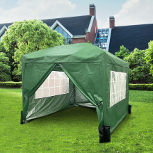 (Dark Green) GardenKraft 3m x 3m Pop-Up Gazebos / Sides Included