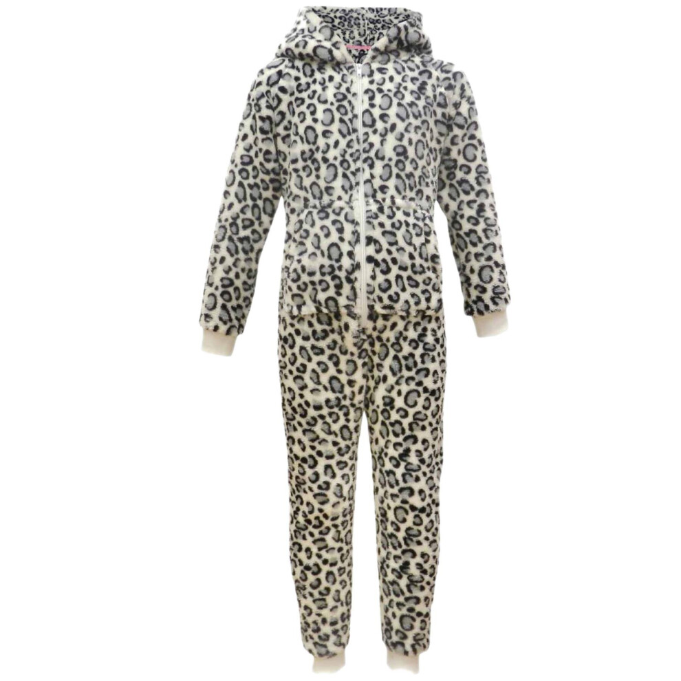 (13 Years, Leopard Snow) Unisex Soft Animal Leopard Snow A2Z Onesie One Piece