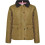 Girls Khaki Quilted Collar Buttoned Zipper Jacket 1