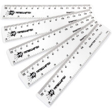 6 Inch / 15cm Rulers - Shatter Resistant - Pack of 5 - White - Fat Belly Fish