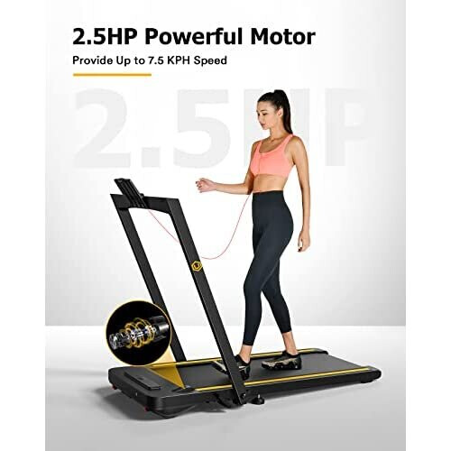 UREVO Folding Treadmill for Home,2.5HP Under Desk Electric Treadmills