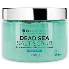 PraNaturals Revitalising Dead Sea Body Scrub 500g, 100% Organic Nourishing Skin Exfoliating Salt Scrub, Rich in Natural Minerals for All Skin Typ