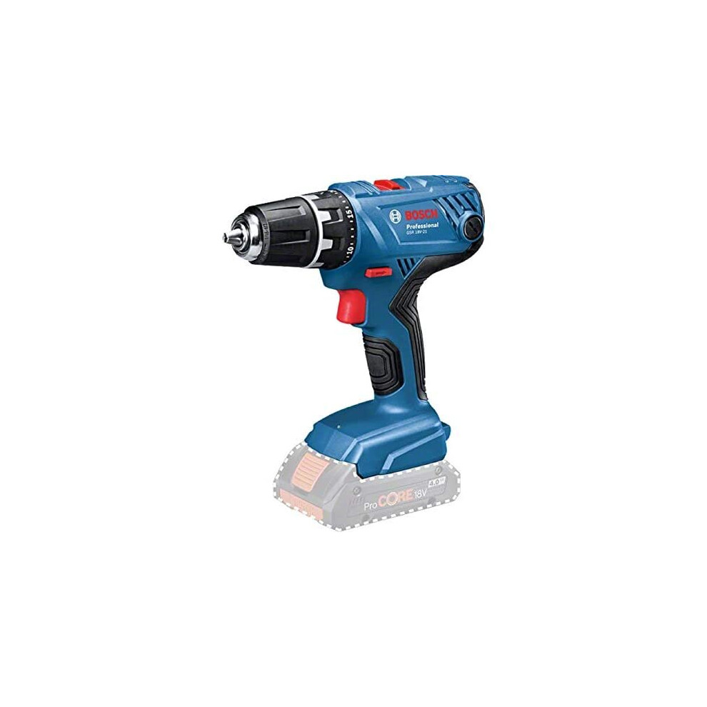 Bosch Professional 18V System GSR 18V-21 Cordless Drill Driver (max. Torque: 55Â Nm, excluding Rechargeable Batteries and Charger, in Cardboard Bo