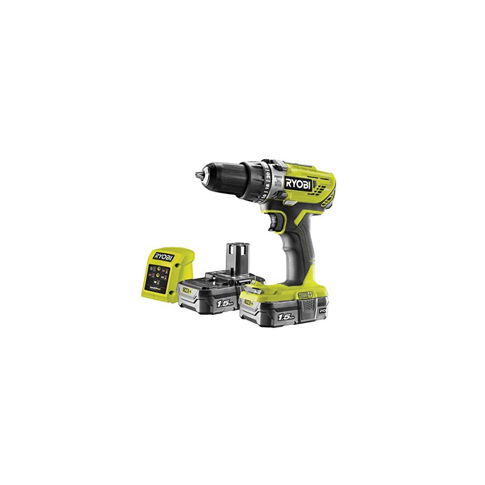 Ryobi R18PD3-215GZ 18 V ONE+ Cordless Combi Drill Starter Kit (2 x 1.5 Ah)