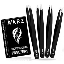 4Pcs Professional Tweezer for Facial Hair Women & Men Stainless Steel Precision Tweezers for Ingrown Hair Tweezers for Men & Women