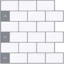 STICKGOO 10-Sheet Peel and Stick Subway Tile Backsplash, 13"x12" Premium Stick on Tiles Kitchen Wall Stickers, White