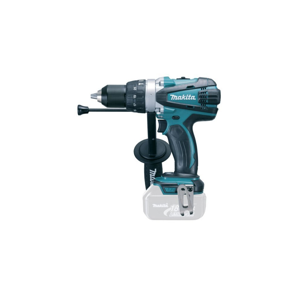 Makita DHP458Z 18V LXT 2 Speed Combi Drill (Body Only), 18 V, Blue