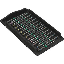 Wera 05134000001 Kraftform Micro Big Pack 1 Screwdriver Set — 25-Piece Micro Kit in Roll-Up Pouch with Color-Coded Profiles