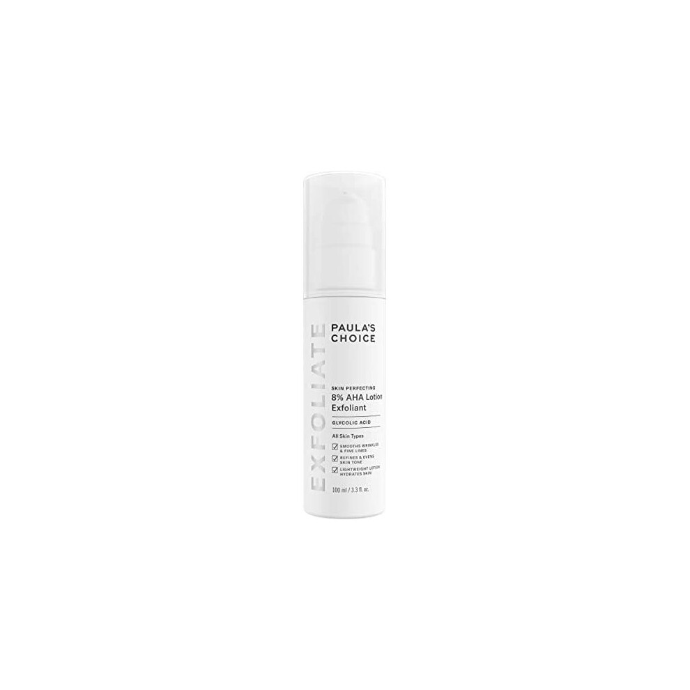 Paula's Choice Skin Perfecting 8% AHA Lotion Exfoliant - Exfoliating Peel with Glycolic Acid - Face Exfoliator Softens Wrinkles, Dull Skin & Unev