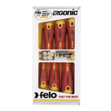 Felo 07157 53169 Ergonic Insulated Slotted and Phillips Screwdrivers, Set of 6