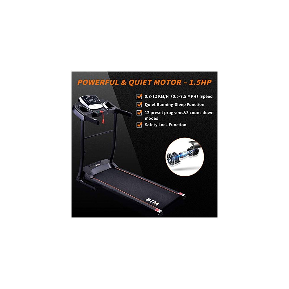 Merax BTM Treadmill Electric Folding Treadmill 12 Preset Programs LED Display USB Speakers 98 Assembled on OnBuy