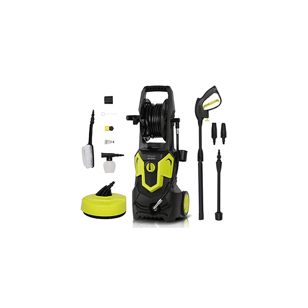 Stream High Pressure Washer Jet Washer, 1650W 135Bar420L/H Portable Pressure Washer with Patio Cleaner, Power Pressure Washers with Snow Foam Wat