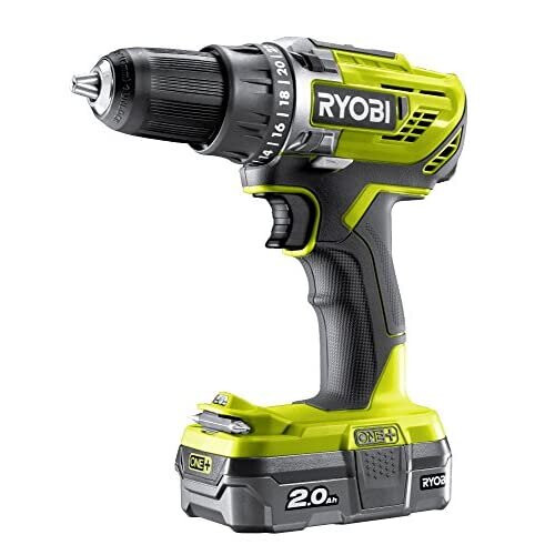 Ryobi Ryobi R18DD3-120S One Plus Cordless Drill Driver Starter Kit, 18 V, Hyper Green