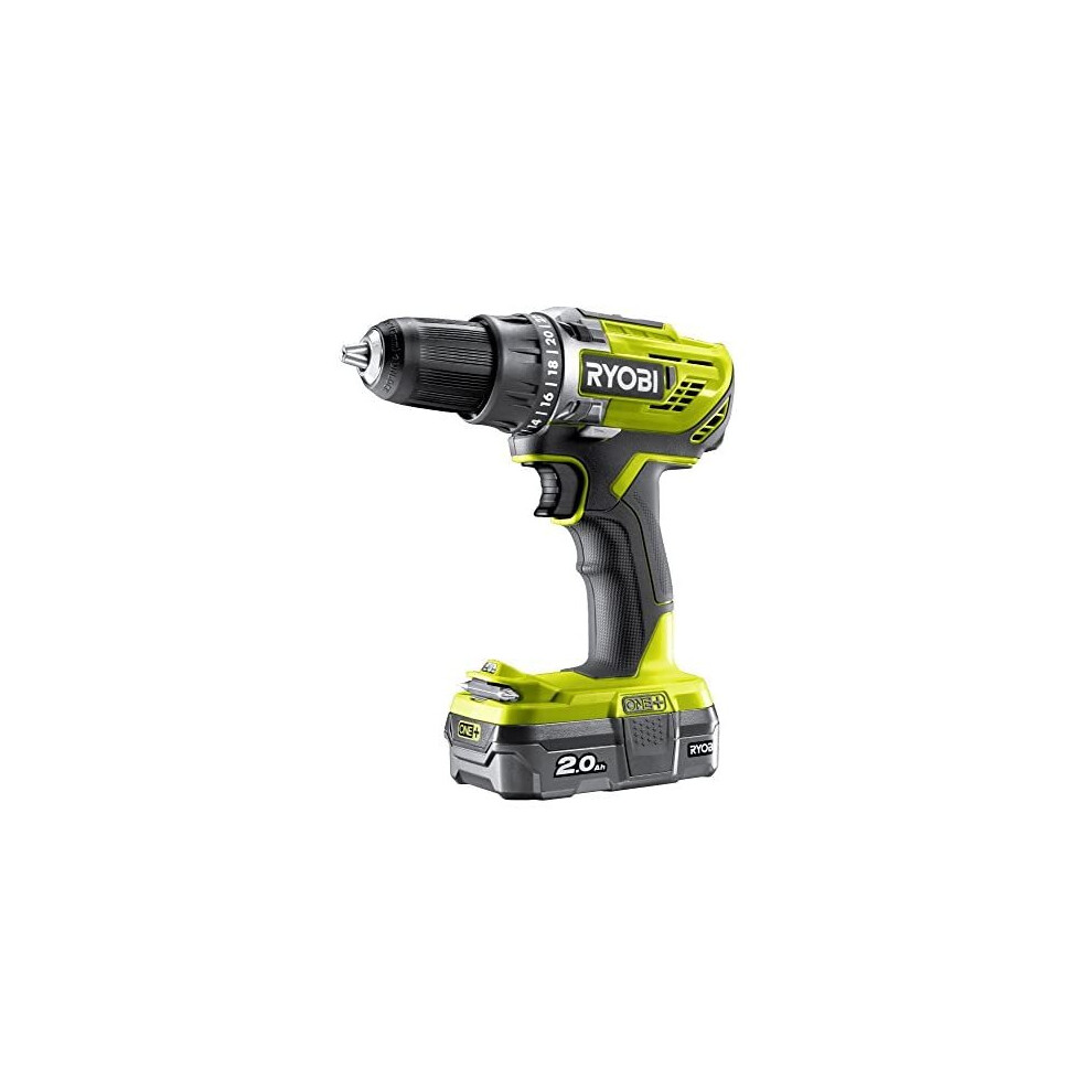 Ryobi R18DD3-120S One Plus Cordless Drill Driver Starter Kit, 18 V, Hyper Green