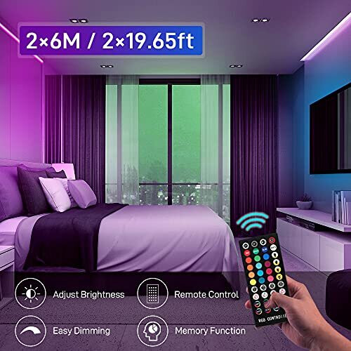 LED Strip Lights 12M, COOLAPA LED Lights for Bedroom, Music Sync Color
