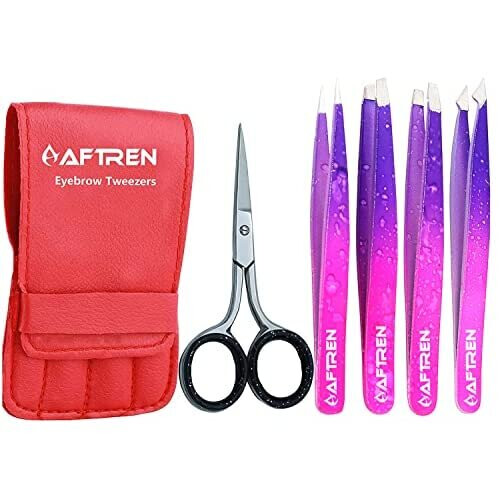 AFTREN Precision Tweezers Set Pack of 5 Professional Tweezers Handy Carry Pouch Superior