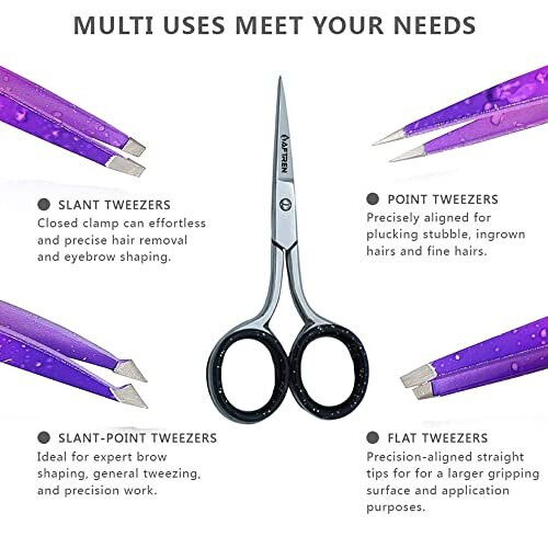 AFTREN Precision Tweezers Set Pack of 5 Professional Tweezers Handy Carry Pouch Superior