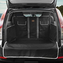 AMZPET Triple Layered Car Boot Liner for Dogs and Cargo (Smooth Design) - Universal Sized Car Boot Protector for Dogs - Premium Car Boot Liners f