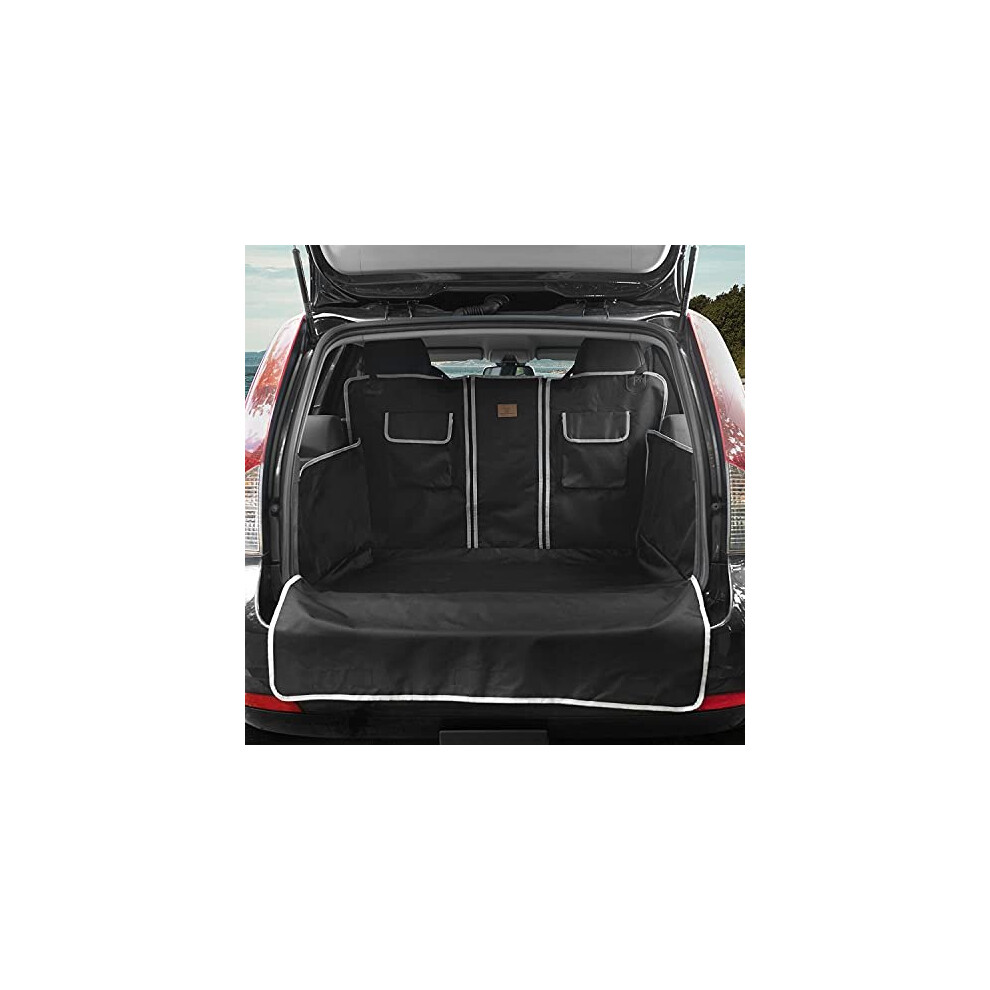 AMZPET Triple Layered Car Boot Liner for Dogs and Cargo (Smooth Design) - Universal Sized Car Boot Protector for Dogs - Premium Car Boot Liners f