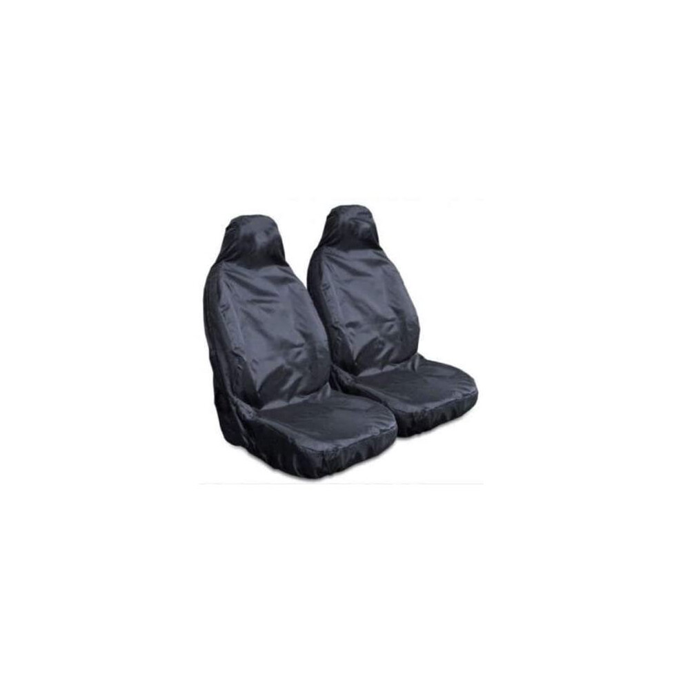 For VW Volkswagen Tiguan - Heavy Duty Black Pair Waterproof Car Front Seat Covers Protectors - 2 x Fronts