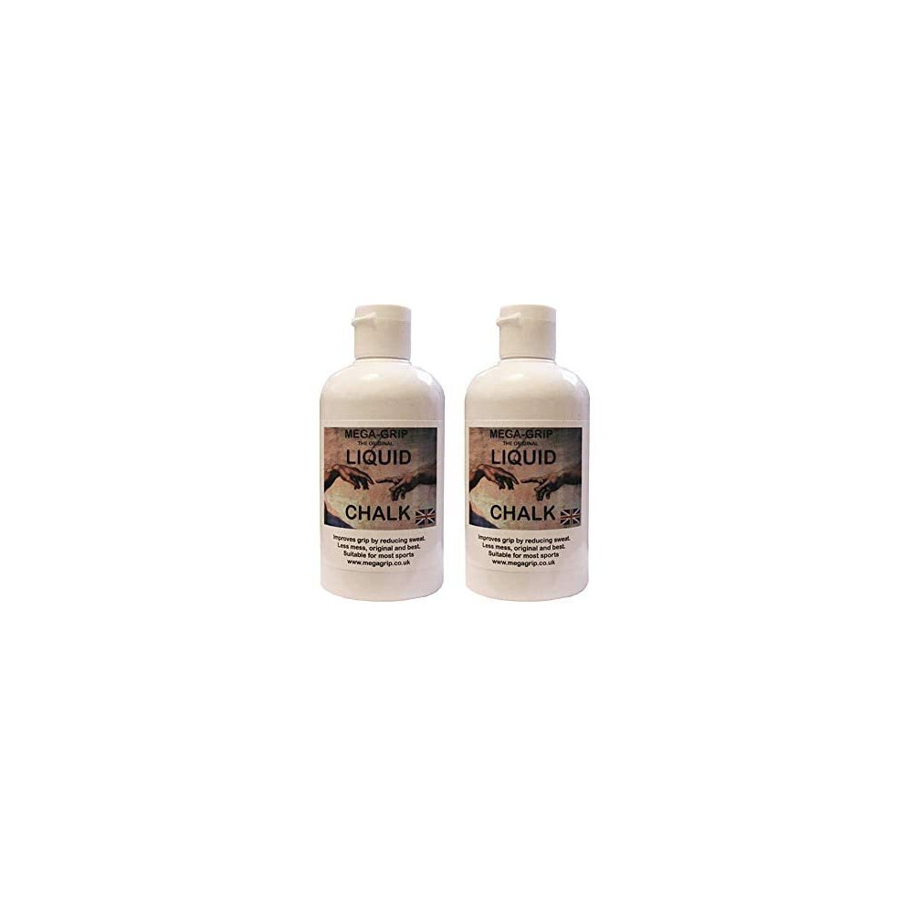 Mega-Grip White Liquid Grip Chalk Twin Pack - X2 Bottles - Multi Pack 250Ml