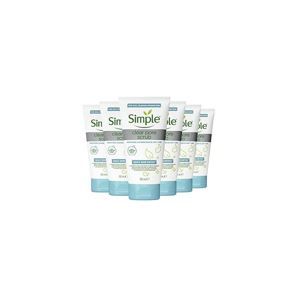 Simple Daily Skin Detox Clear Pore Scrub 150 ml pack of 6