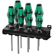 Wera 05223161001 Kraftform Plus 367/7 TORX HF (Holding Function) Screwdriver Set, TX8 to TX30, 6-Piece