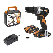 WORX WX352 18V (20V MAX) 60Nm Brushless Motor Cordless Combi Hammer Drill with x2 2.0Ah Batteries